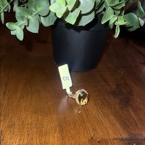 New Gold Plated and brown ring size 8